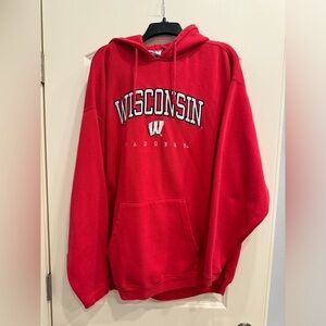 Varsity Athletic Mens Wisconsin Badgers Long Sleeve Red Pullover Hoodie Size XXL